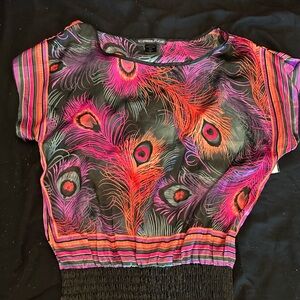 Peacock colorful blouse